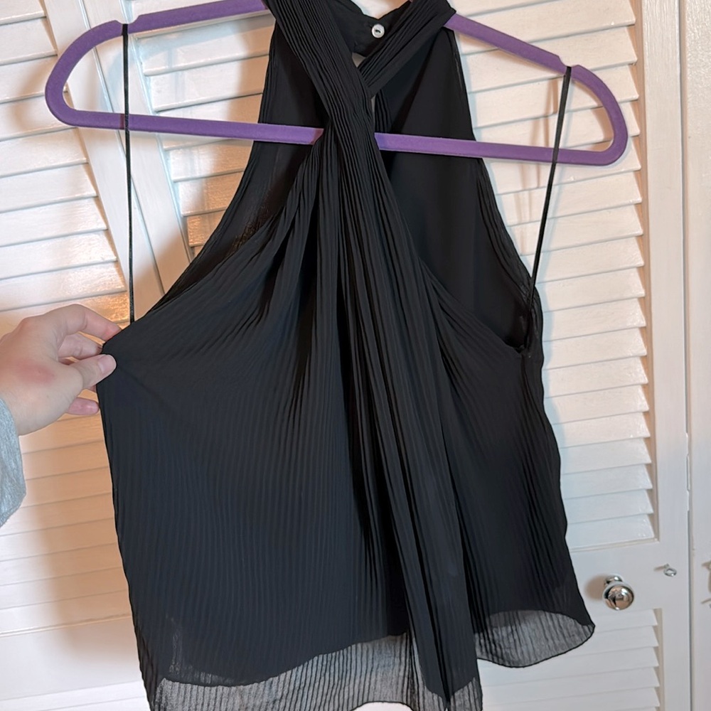 Zara twist front plissé halter tank top trafaluc